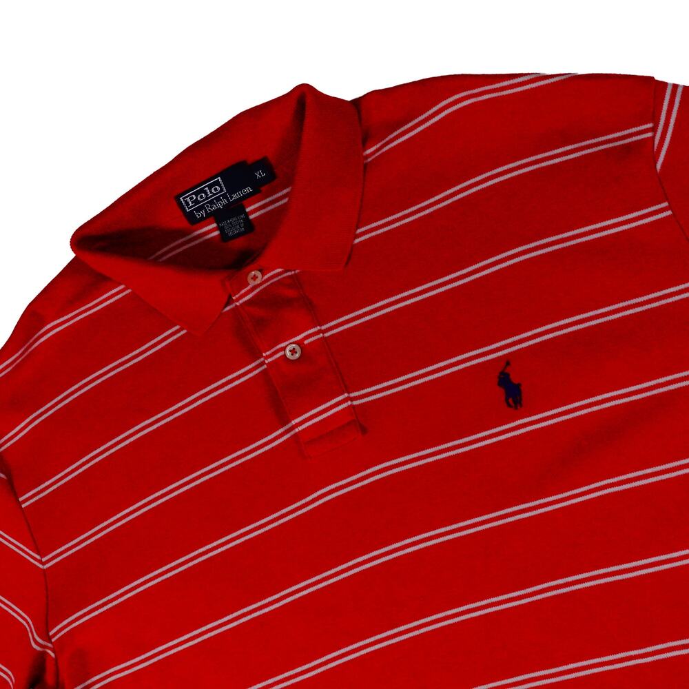 Ralph Lauren Y2K 90s Streetwear Striped Pony Hong Kong Golf Polo Shirt Men's XL